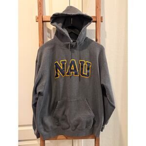 Champion NAU Hoodie Northern Arizona University Gray Pullover Size Larg